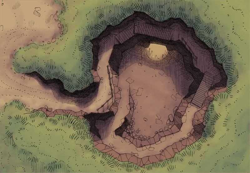 Dnd Battle Map Cave Entrance 