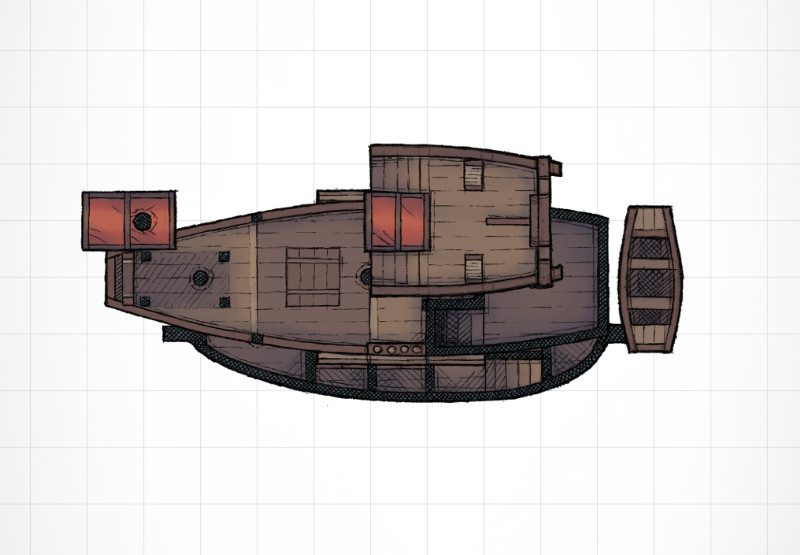 Schooner ship RPG battle map