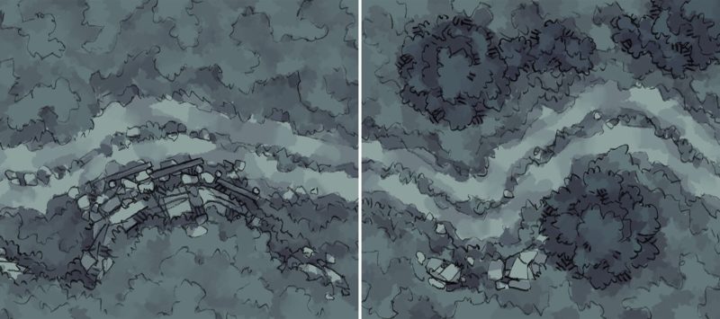 Roadside Rise & Wilderness Battle Maps AT NIGHT