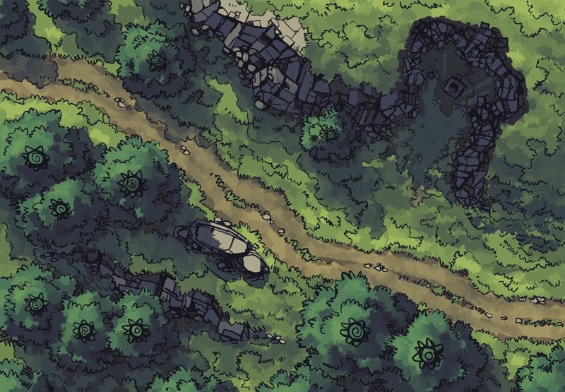 Hillside Altar battle map color