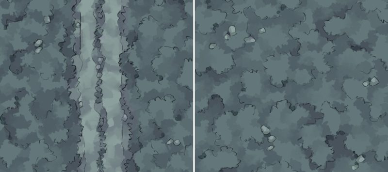 Roadside Tiling Road & Grass, Night (Banner)