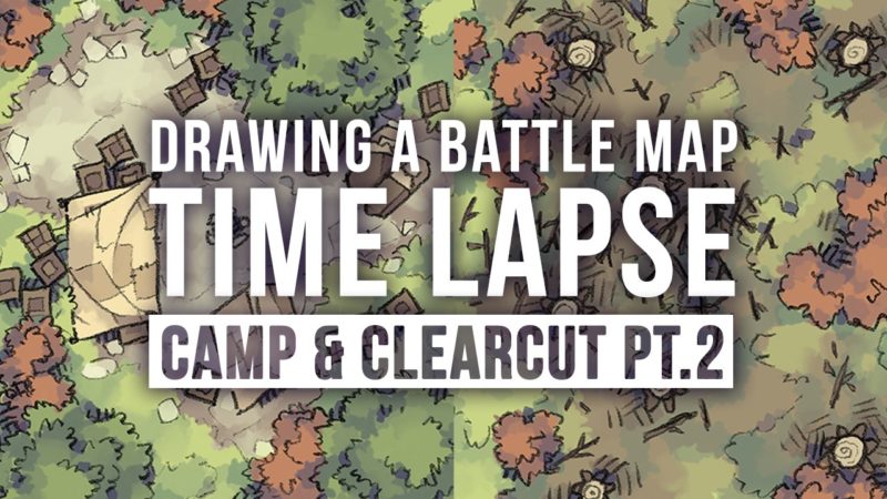 Speed Drawing the Roadside Camp & Clearcut map tiles (Pt.2)