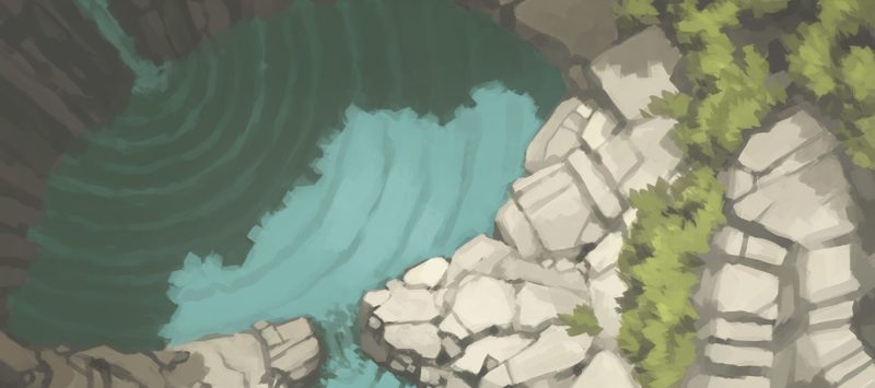 Tranquil Waterfall Battle Map (Banner)