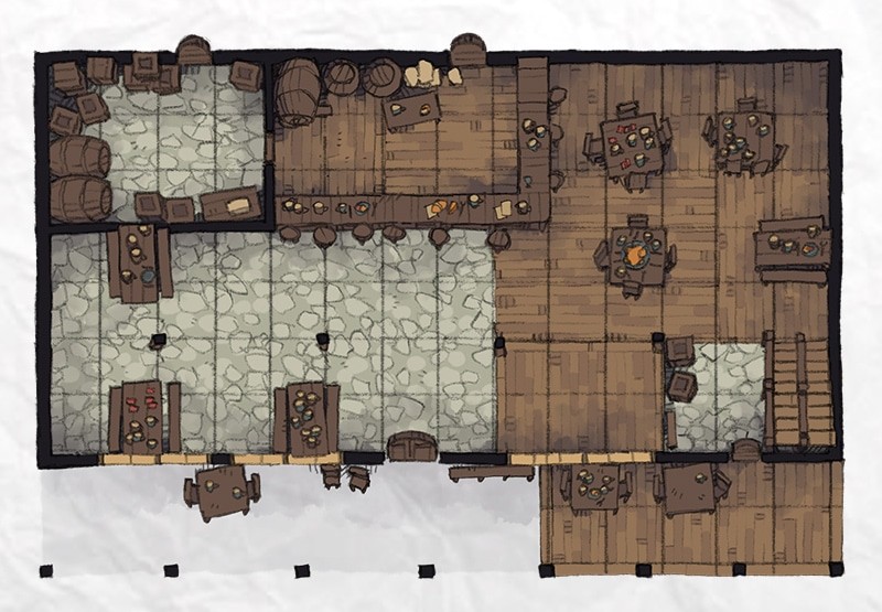 Roll20 Tavern Map Free Typical Tavern | 2-Minute Tabletop