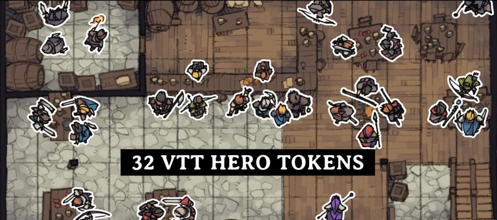 Hit Table Token Hero Tokens (for virtual table tops) by 2-Minute Table Top