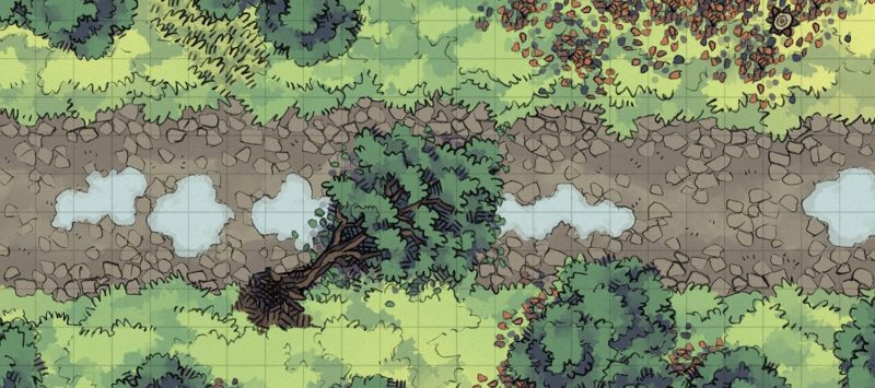 Cobblestone Highway battle map, forested banner