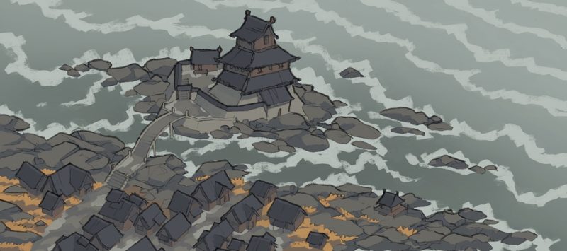 Castle Town city map, banner