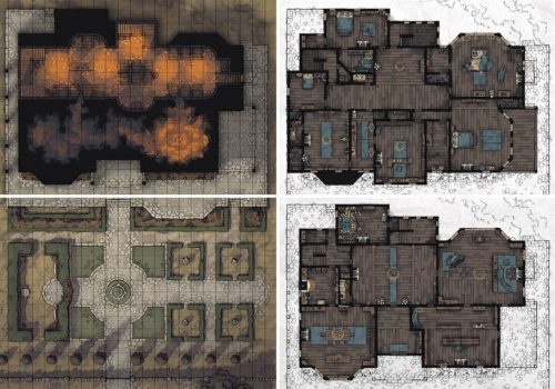 Haunted Estate RPG battle map set