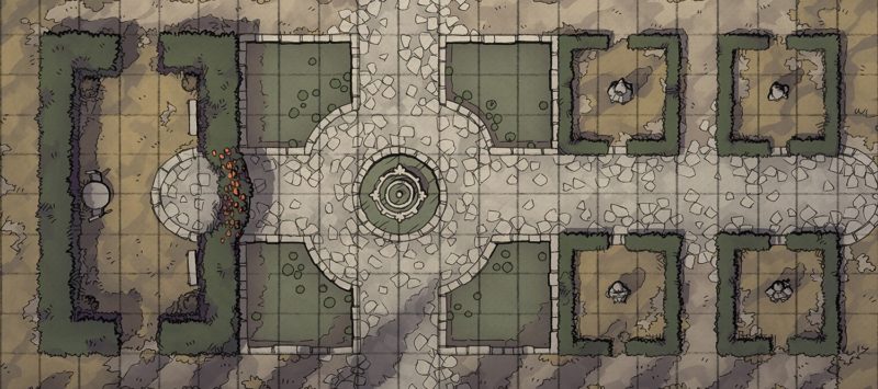 Haunted Garden RPG battle map, banner