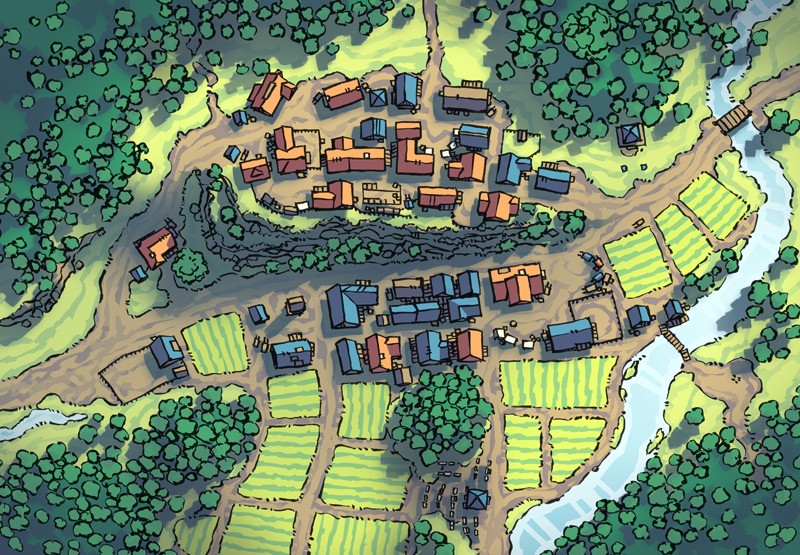 Poachers Crest RPG Town Map Summer 