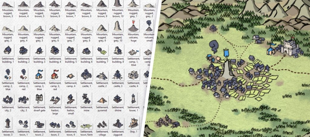 fantasy mountain city map