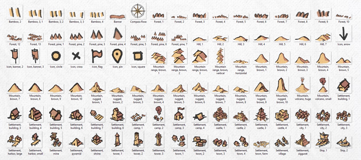 Wonderdraft World Map Assets by 2-Minute Table Top