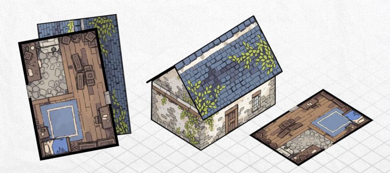 Papercraft Cottage 3D Battle Map, Banner