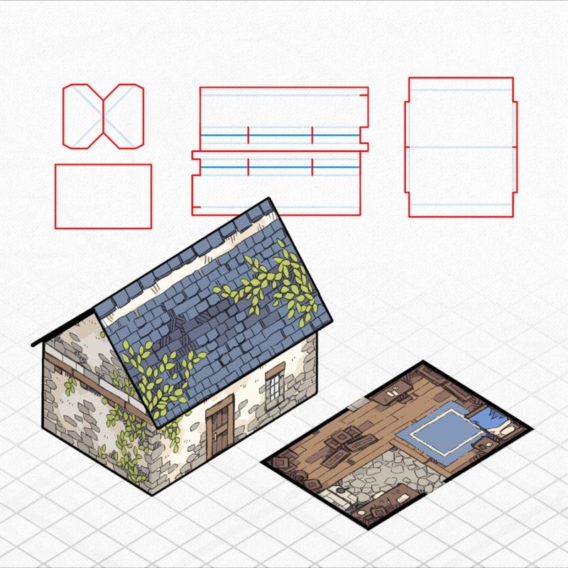 Papercraft Cottage 3D Battle Map, Instagram