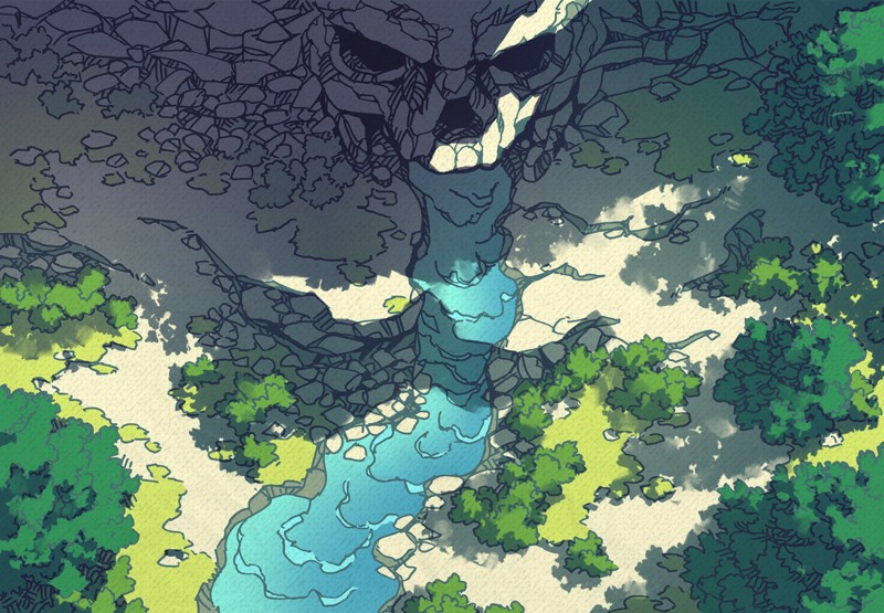 Cursed Cave battle map, tropical