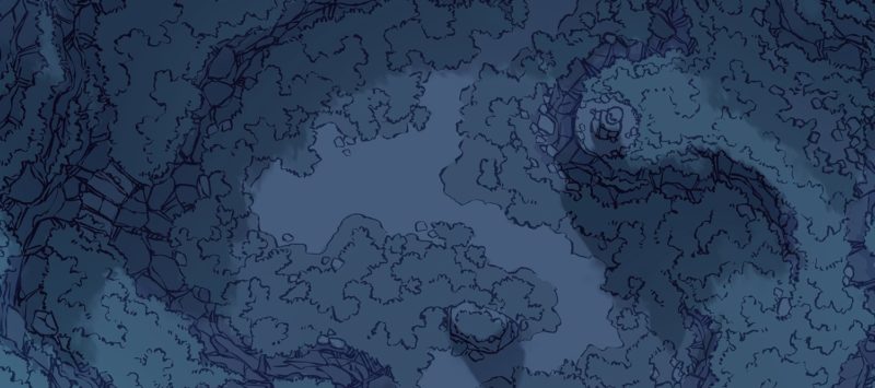 Highland Pass battle map, night, banner