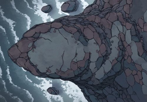 Seaside Precipice RPG battle map, color