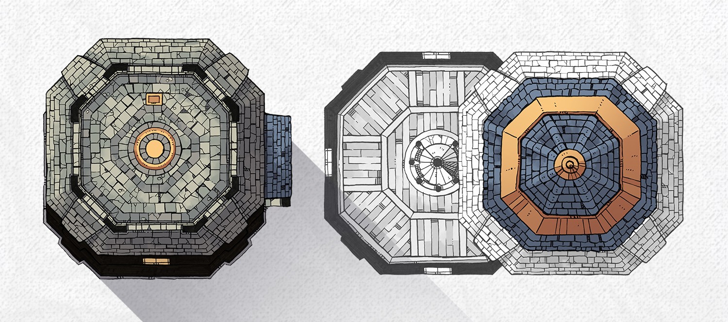 Lighthouse (free) RPG battle map from 2-Minute Table Top