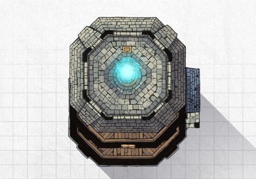 Lighthouse RPG battle map, constructed