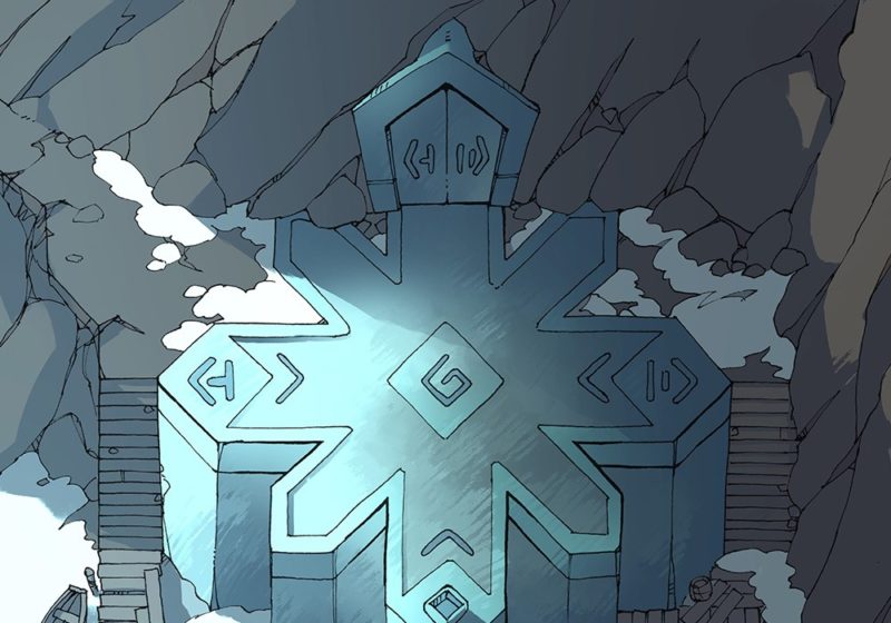 Ice Temple frozen lake RPG battle map, color preview 2