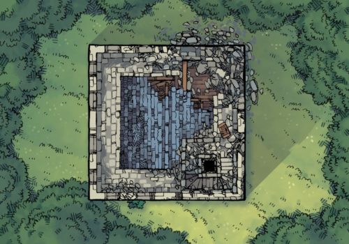 Ruined Keep Battle Map, Forest Glade Preview