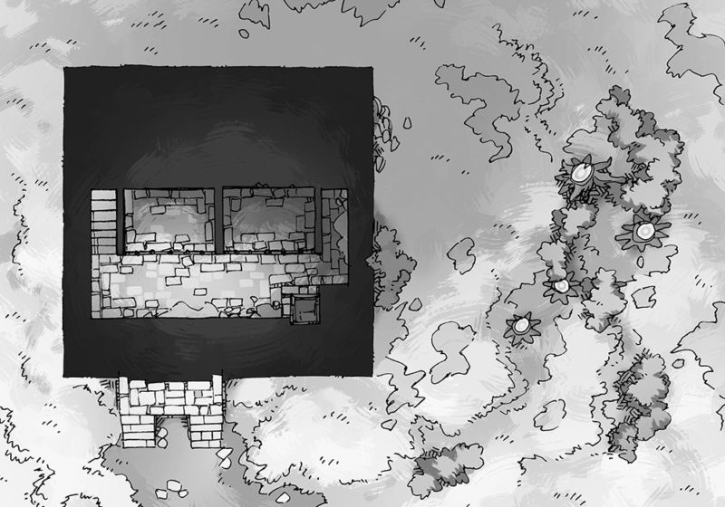 Square Keep Hill Battle Map, black & white preview