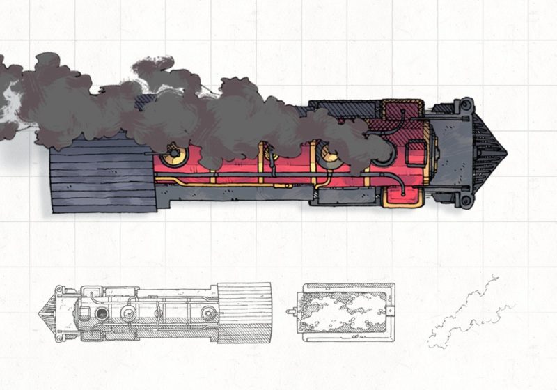 Steam Locomotive RPG Battle Map, Preview
