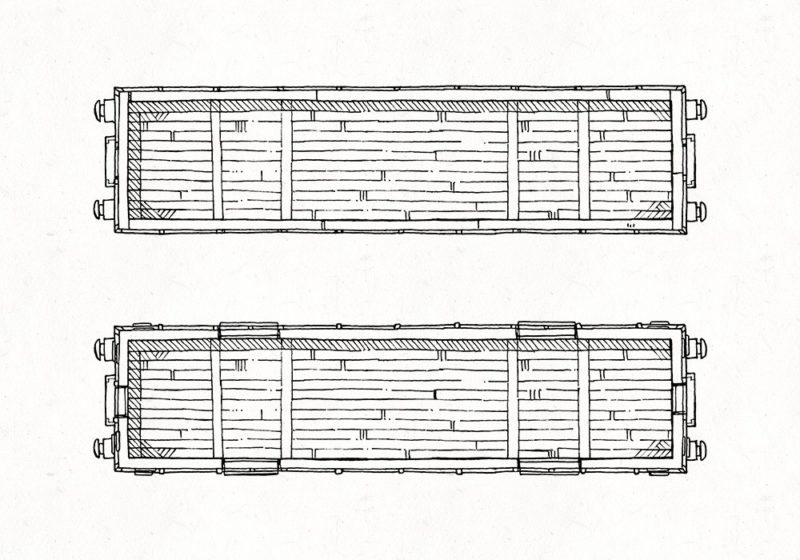 Cargo Cars, Line Art Preview