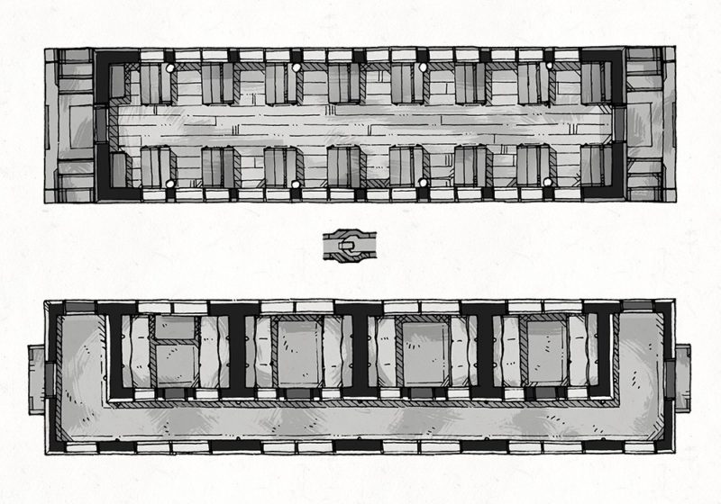 Steam Train Passenger Cars, B&W