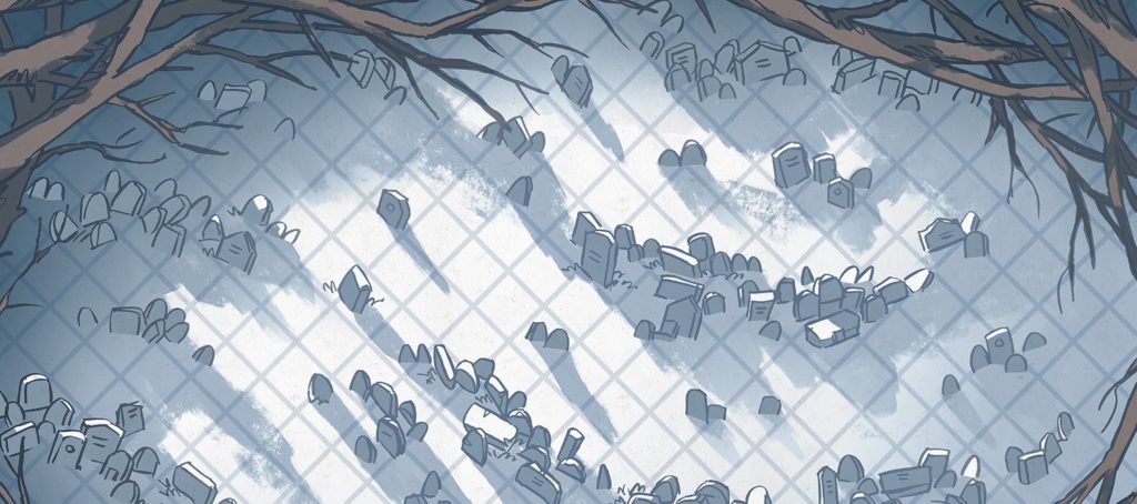 Silent Snowy Cemetery Battle Map – Banner