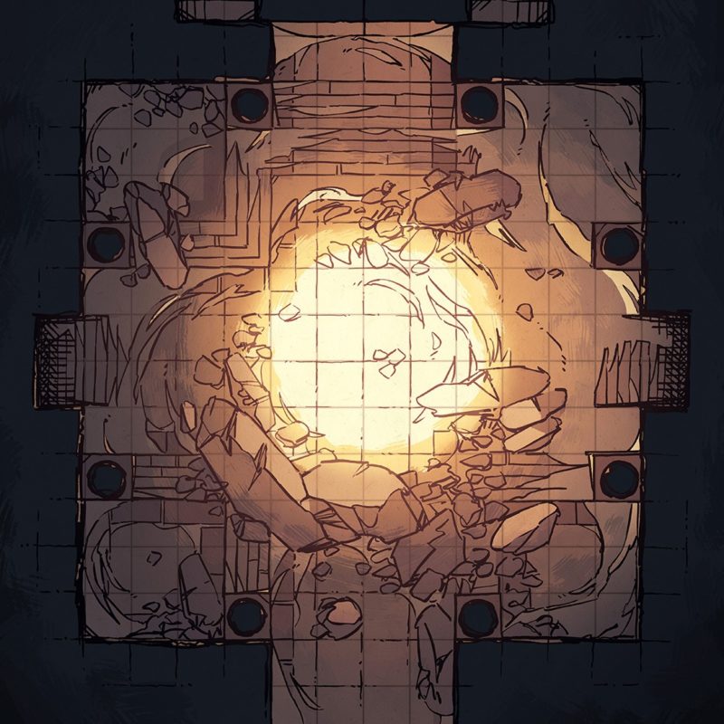 Crumbling Desert Tomb Battle Map – Instagram