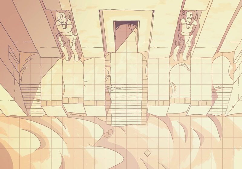 Desert Temple Battle Map, grid