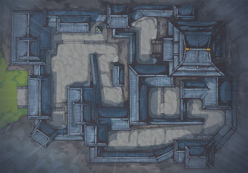 Japanese Castle, Day, Rain (32x44)