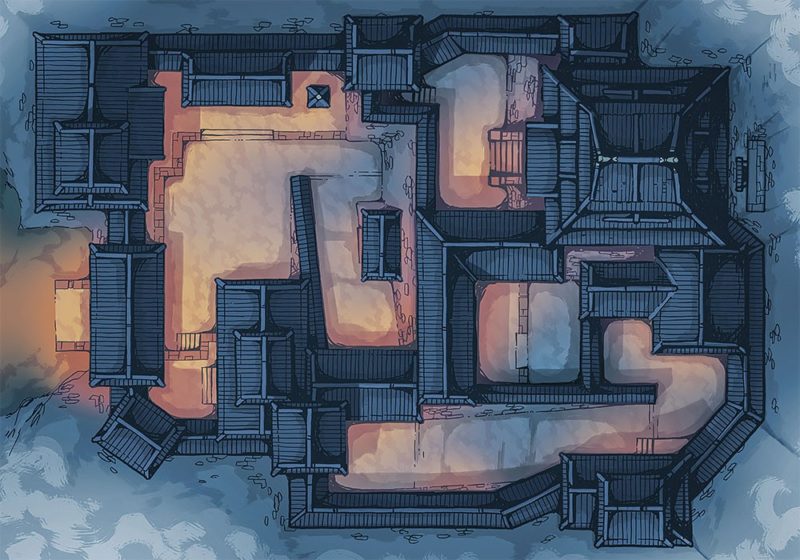 Japanese Castle, Night (32x44)