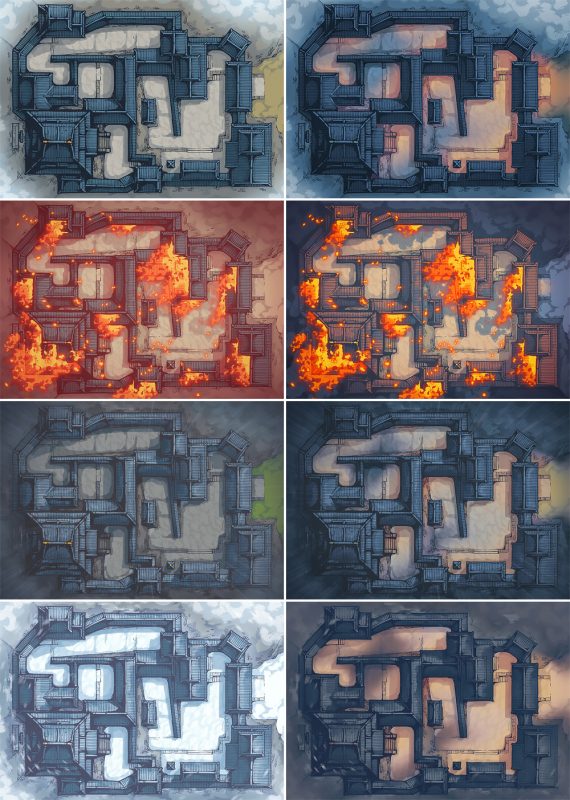 Japanese Castle RPG Battle Map – Patreon Variants