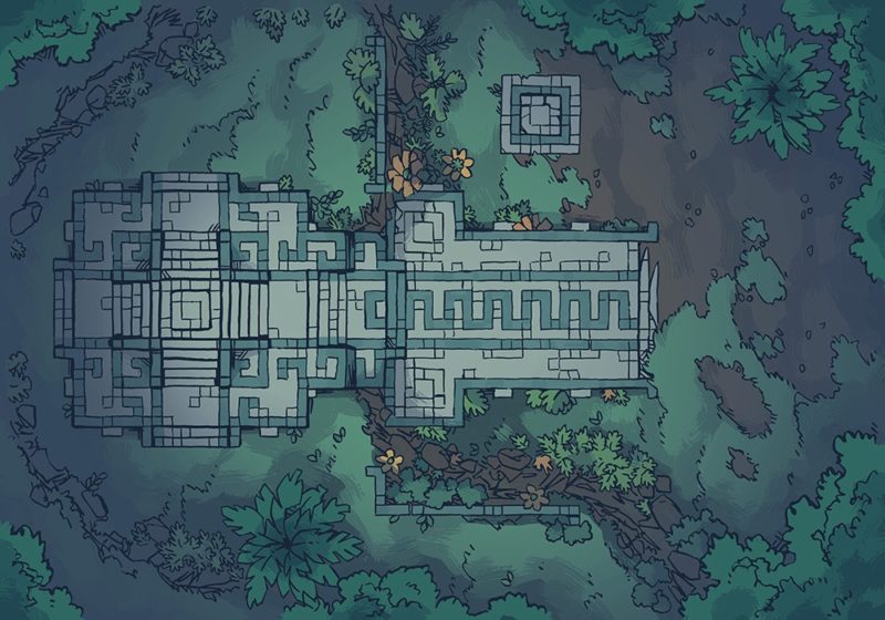 Jungle Podium battle map, deep-night