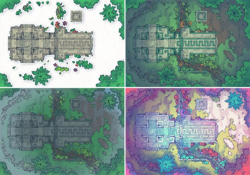Jungle Podium battle map, map variants