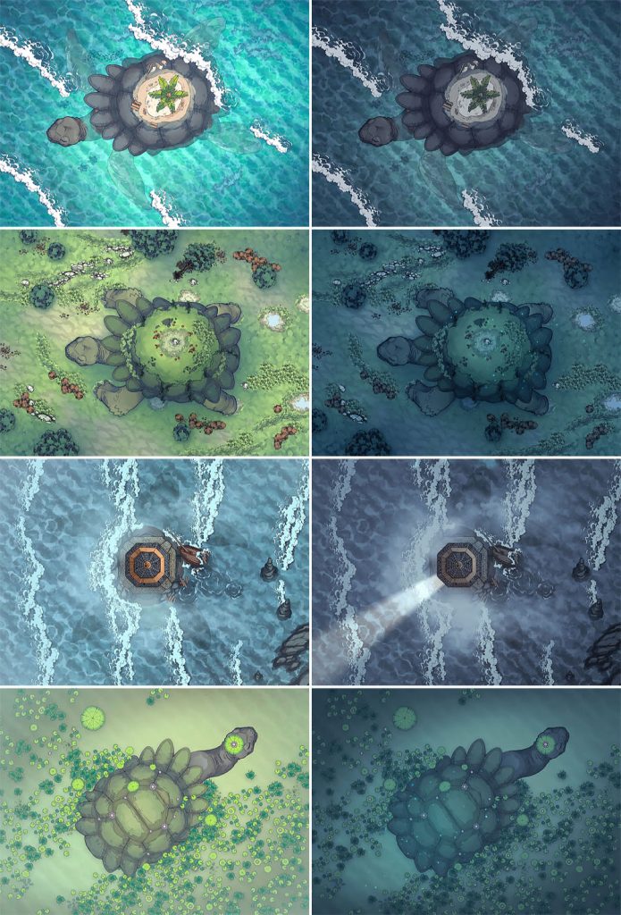Colossal Turtle RPG Battle Map & Assets - Patreon Variants