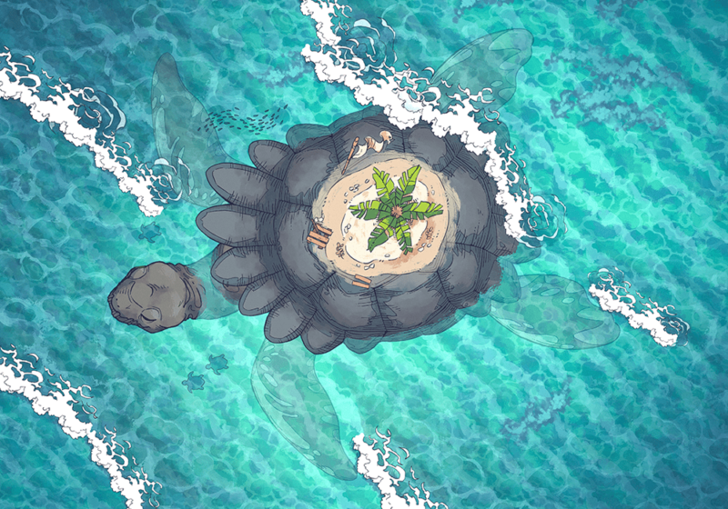 Colossal Turtle, Sea Turtle, Day (44x32)