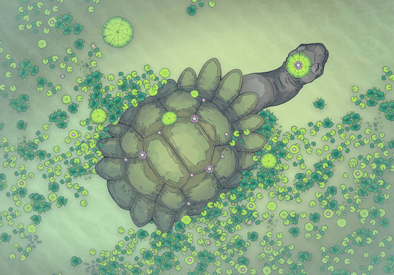 Colossal Turtle, Swamp Turtle, Day (44x32)