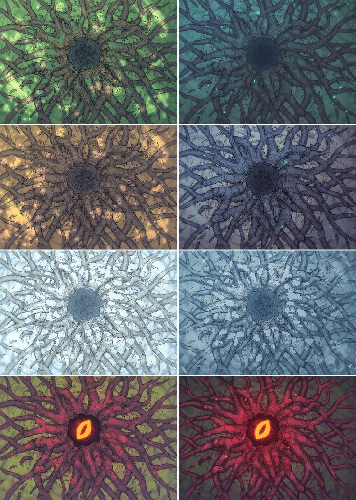 Ancient Tree Roots Fantasy Battle Map - Patreon Variants