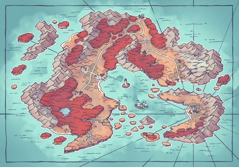 Arvyre Continent Map (23x16) Autumn