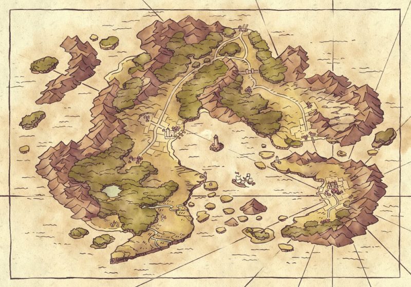Arvyre Continent Map (23x16) Base Map