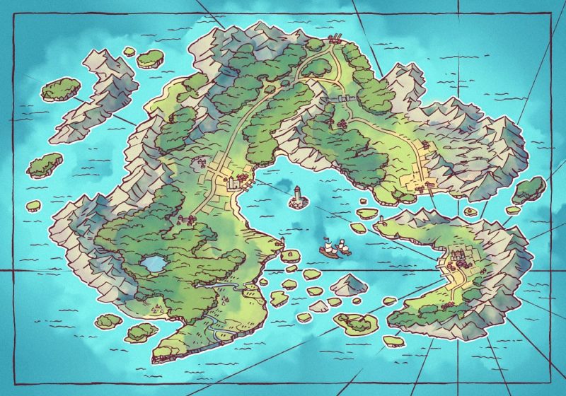 Arvyre Continent Map (23x16) Summer