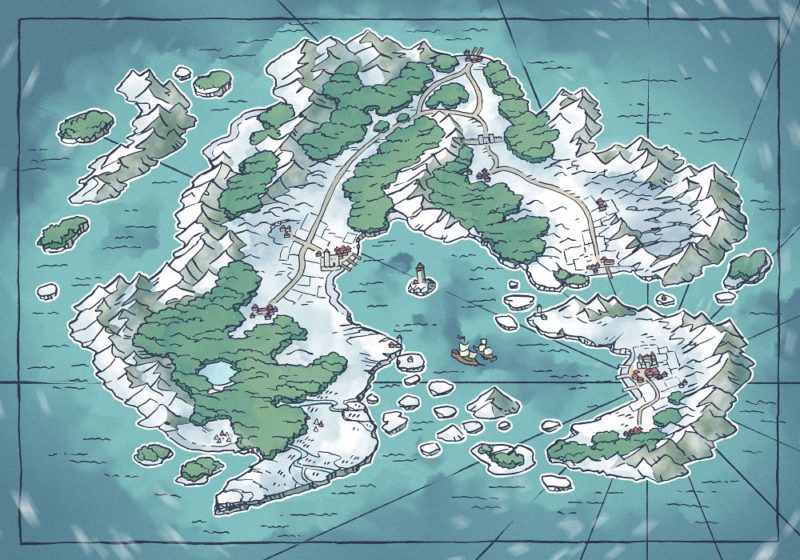 Arvyre Continent Map (23x16) Winter