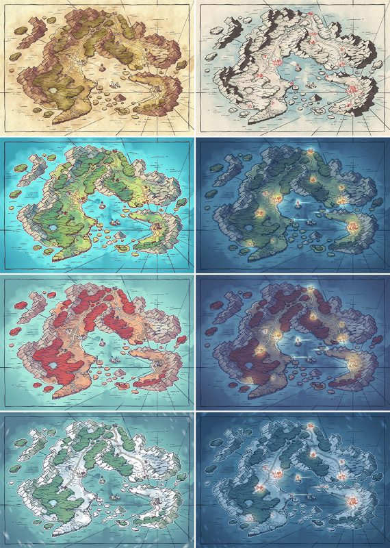 Arvyre Fantasy Map - Patreon Variants
