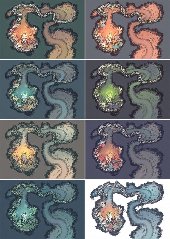 Snake Den RPG Battle Map - Patreon Variants