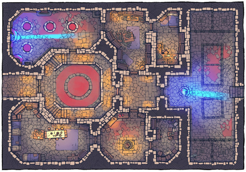 Cultist Lair (16x22) Base Map, Light