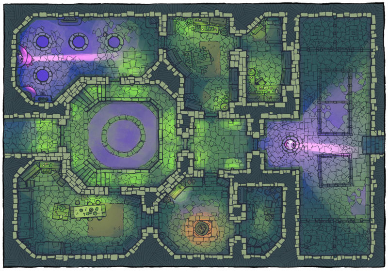 Cultist Lair (16x22) Green-Lit, Dark