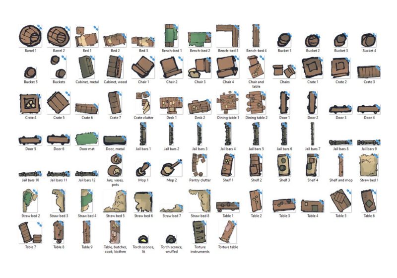 Dungeon Jail Prison Battle Map - Assets Preview